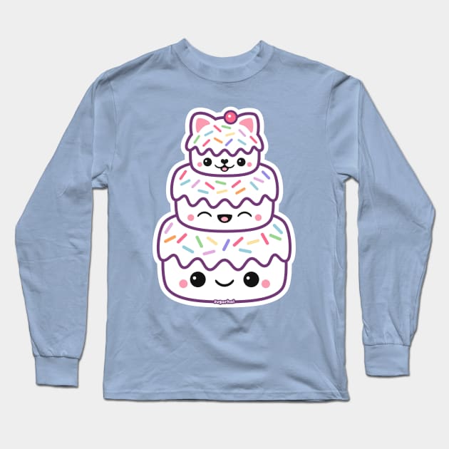 Kitty Cat Cake Long Sleeve T-Shirt by sugarhai